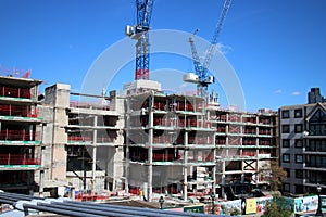 Construction work in progress by River Thames