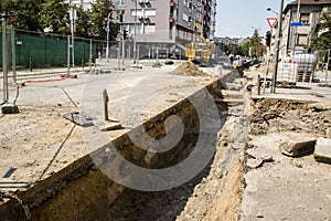 Construction work on the road