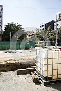 Construction work on the road