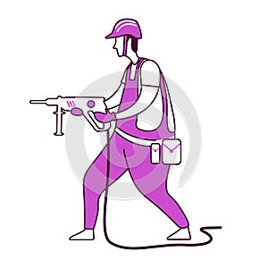 Construction work services flat silhouette vector illustration