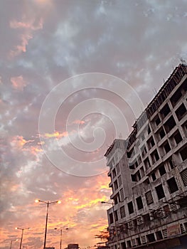Construction work site and high rise crane building stock photos images