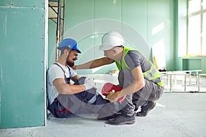 Construction worker accident with a construction worker.