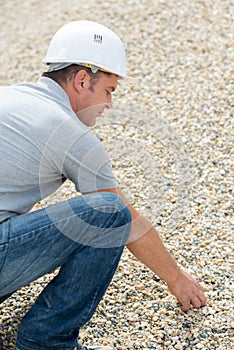 Construction worker at building site