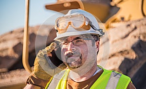 Construction Worker on Cell Phone