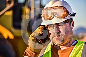 Construction Worker on Cell Phone