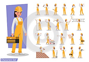 Construction Worker character vector design no2