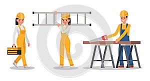 Construction Worker character vector design no9