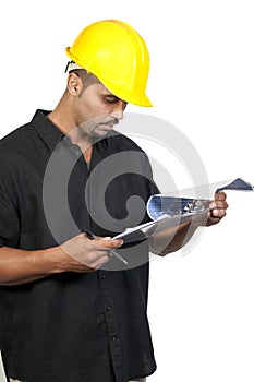 Construction Worker with Clipboard