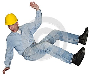 Construction Worker Contractor Falling, Accident, isolated
