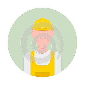 Construction worker design vector icon flat isolated illustration