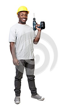 Construction Worker with Drill