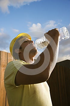 Construction Worker Drinking Water