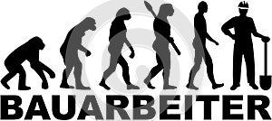 Construction worker evolution. German job title.
