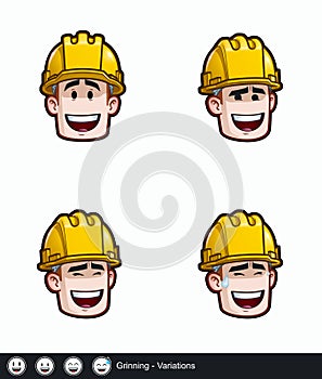 Construction Worker - Expression - Positive n Smiling - Grinning - Variations
