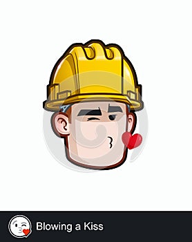 Construction Worker - Expressions - Affection - Blowing a Kiss