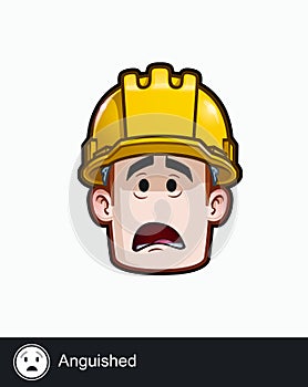 Construction Worker - Expressions - Concerned - Anguished photo