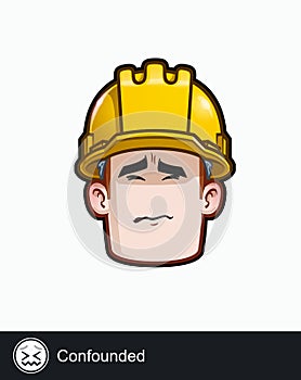 Construction Worker - Expressions - Concerned - Confounded