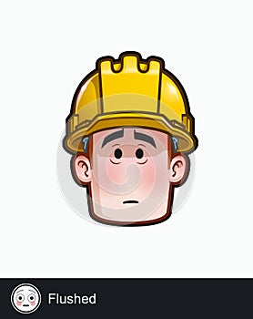 Construction Worker - Expressions - Concerned - Flushed