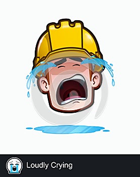 Construction Worker - Expressions - Concerned - Loudly Crying