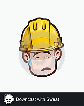 Construction Worker - Expressions - Downcast with Sweat