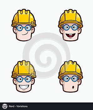 Construction Worker - Expressions - Glasses - Nerd - Variations