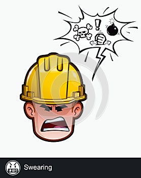 Construction Worker - Expressions - Negative - Swearing photo