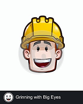 Construction Worker - Expressions - Positive n Smiling - Grinning with Big Eyes