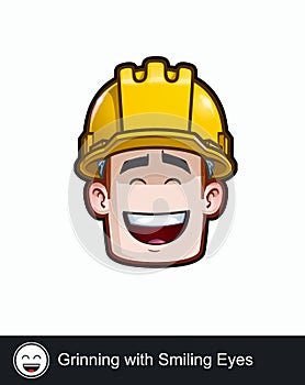 Construction Worker - Expressions - Positive n Smiling - Grinning with Smiling Eyes