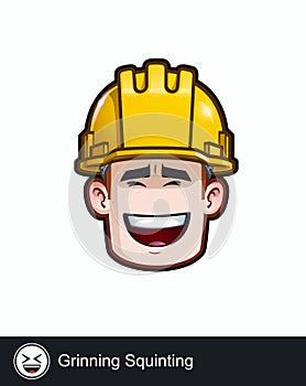 Construction Worker - Expressions - Positive n Smiling - Grinning Squinting