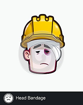 Construction Worker - Expressions - Unwell - Injured with Head Bandage