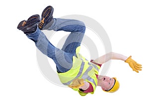 Construction worker falling