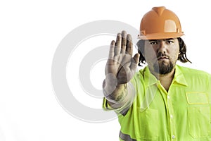 Construction Worker with hand out