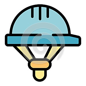 Construction worker hard hat protecting head from falling objects icon