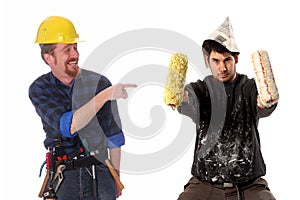 Construction worker and house painter