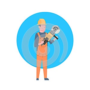 Construction Worker Icon Builder Man Wearing Helmet