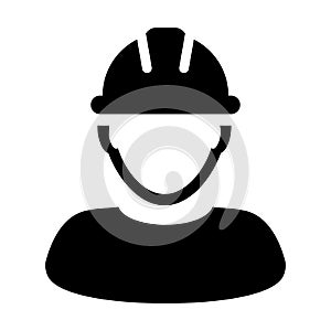 Construction Worker Icon - Vector Person Profile Avatar illustration