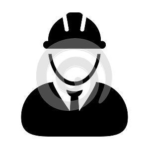 Construction Worker Icon - Vector Person Profile Avatar illustration