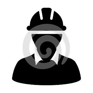 Construction Worker Icon - Vector Person Profile Avatar illustration