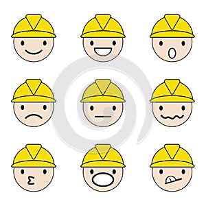 Construction worker icons set