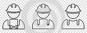 Construction worker line icon