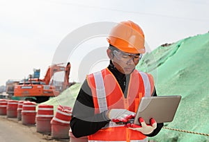 Construction worker on location site