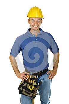 Construction worker looking friendly