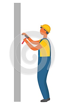 Construction Worker, Man with Hammer and Nails