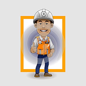 Construction worker mascot