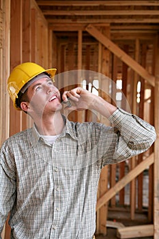 Construction Worker on Phone