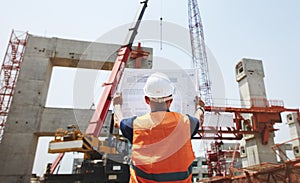 Construction Worker Planning Constructor Developer Concept photo