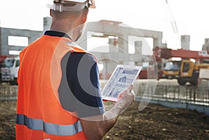 Construction Worker Planning Contractor Developer Concept photo