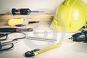 Construction worker repair tools