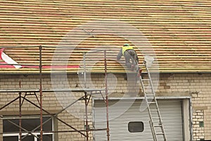 Construction worker on the roof