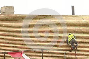 Construction worker on the roof